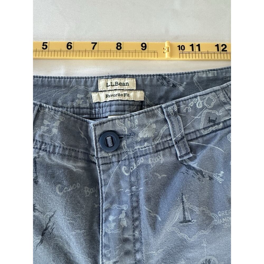 L.L. Bean Women 8 Shorts 8” Inseam, Perfect fit, Nautical Print, Blue, Retro - Picture 2 of 10